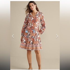 Soft Surroundings Multicolor Long Sleeve Dress